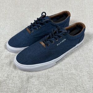 Tommy Hilfiger Navy Canvas Sneakers Lace Up Casual Shoes Men's 8.5